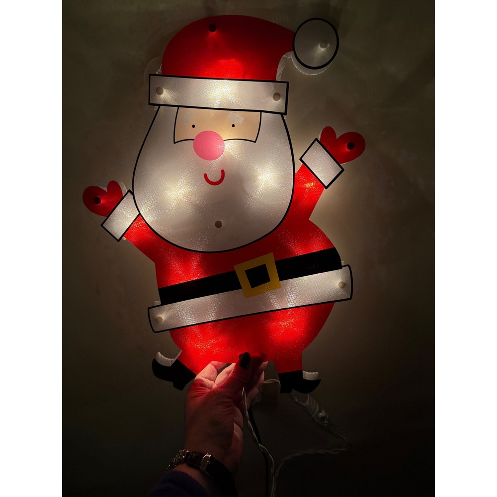 Design Group Lighted‎ Santa Claus Window Decoration Indoor/Outdoor Use Works